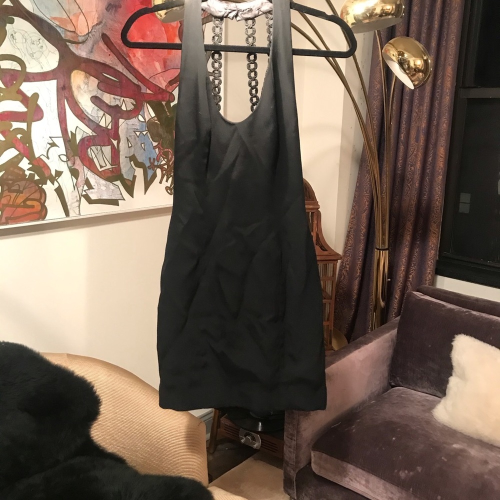 Nicole Miller 90’s little black dress v neck